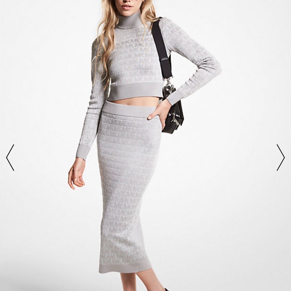 MK Logo Jacquard Set—top:S, skirt:XS